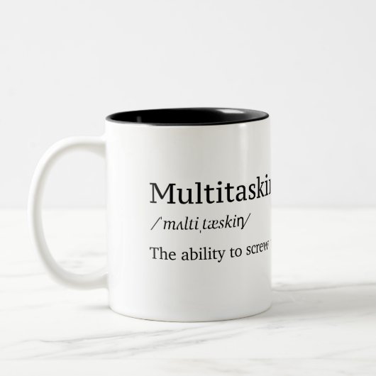 Funny Definition of Multitasking Tweekleurige Koffiemok (Links)