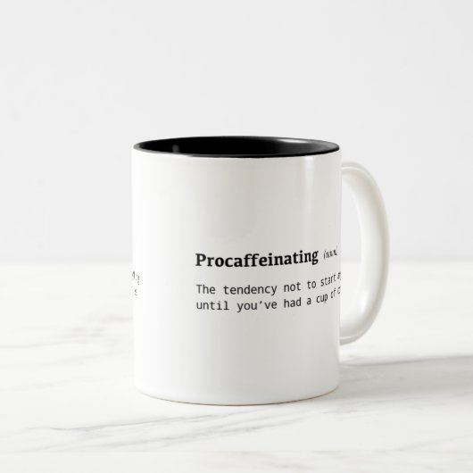 Funny Definition of Procaffeinating Coffee Mok (Voorkant rechts)