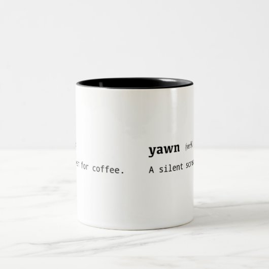 Funny Definition of Yawn Coffee Mok (Center)