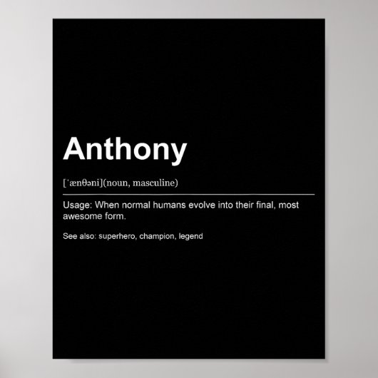 Funny Definition Quote For The Name Anthony _ Poster (Voorkant)