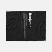 Funny Definition Quote For The Name Benjamin _  Fleece Deken (Voorkant (Horizontaal))