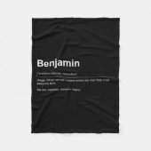 Funny Definition Quote For The Name Benjamin _  Fleece Deken (Voorkant)