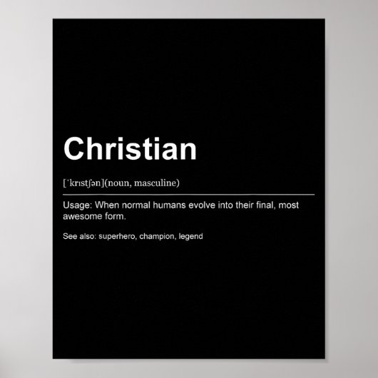 Funny Definition Quote For The Name Christian _ Poster (Voorkant)