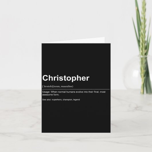 Funny Definition Quote For The Name Christopher _ Kaart (Voorkant)