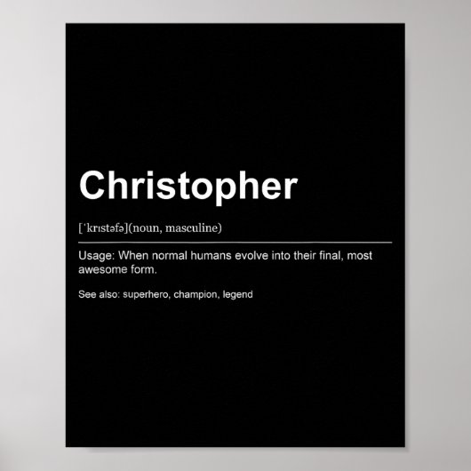 Funny Definition Quote For The Name Christopher _ Poster (Voorkant)