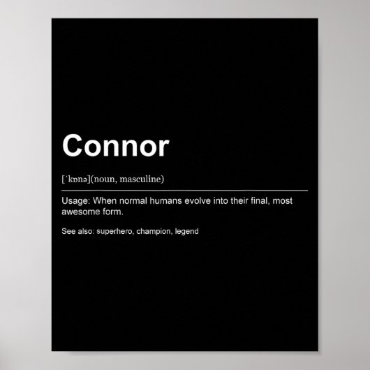 Funny Definition Quote For The Name Connor _ Poster (Voorkant)