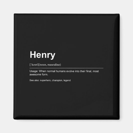 Funny Definition Quote For The Name Henry _ Magneet (Voorkant)