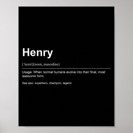 Funny Definition Quote For The Name Henry _ Poster (Voorkant)