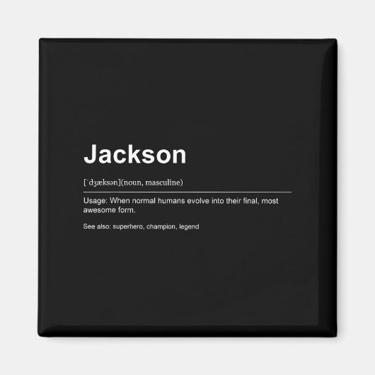 Funny Definition Quote For The Name Jackson _  Magneet (Voorkant)