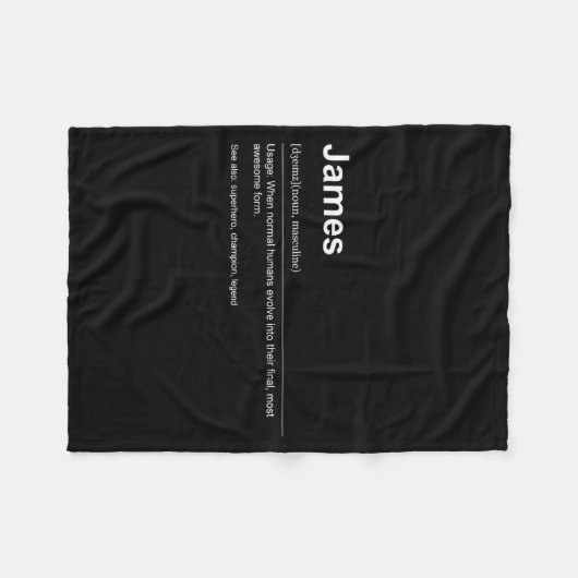 Funny Definition Quote For The Name James _  Fleece Deken (Voorkant (Horizontaal))