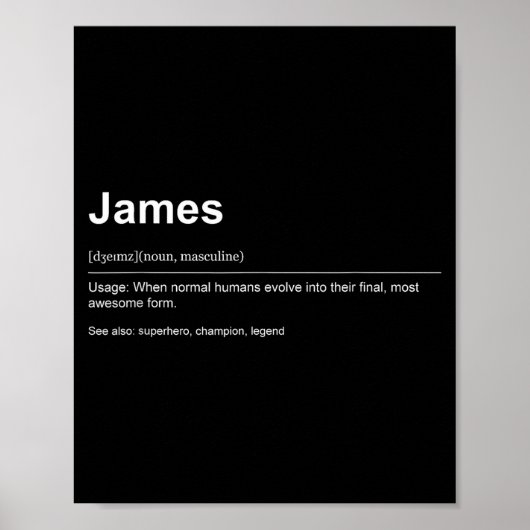 Funny Definition Quote For The Name James _  Poster (Voorkant)