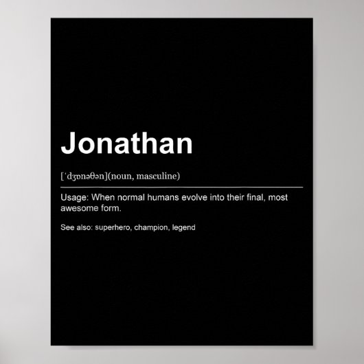 Funny Definition Quote For The Name Jonathan _ Poster (Voorkant)