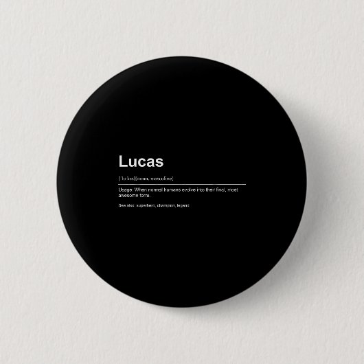 Funny Definition Quote For The Name Lucas _ Ronde Button 5,7 Cm (Voorkant)