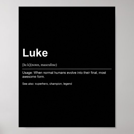 Funny Definition Quote For The Name Luke _ Poster (Voorkant)