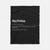 Funny Definition Quote For The Name Nicholas _  Fleece Deken (Voorkant)