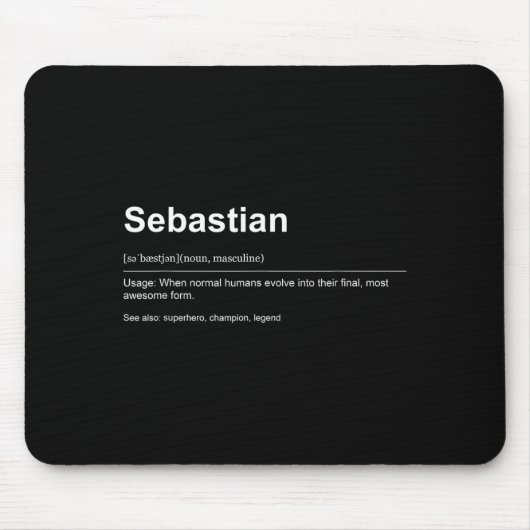 Funny Definition Quote For The Name Sebastian _ Muismat (Voorkant)