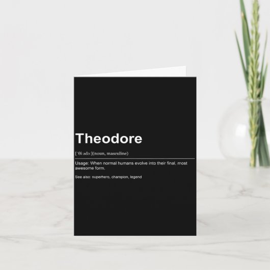 Funny Definition Quote For The Name Theodore _ Kaart (Voorkant)