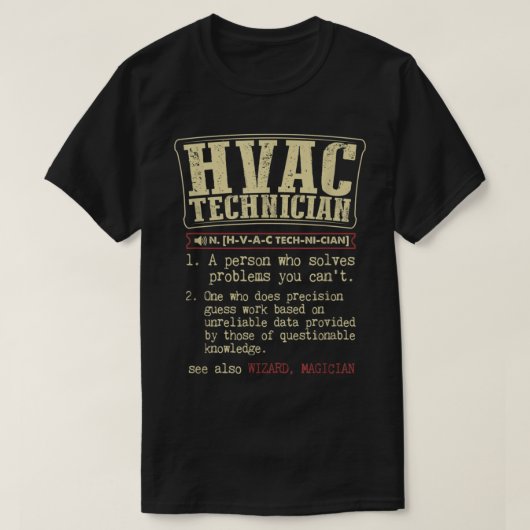 Funny Definition van HVAC-technici T-shirt (Design voorkant)