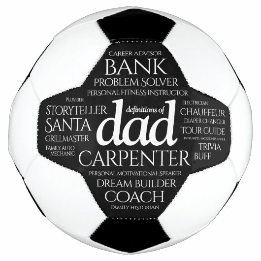Funny Definitions of Dad Job Career Label Cloud Voetbal (Voorkant)