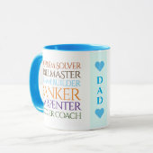 Funny Definitions of Dad Jobs Careers Label Cloud Mok (Voorkant links)