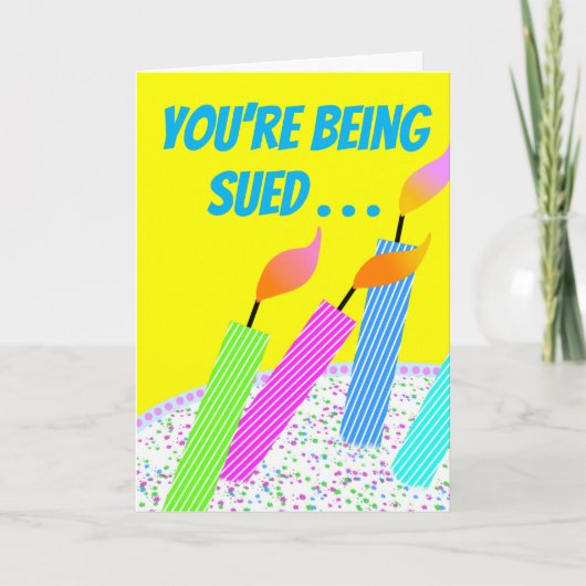 Funny Deflame Birthday Lawsuit Kaart (Voorkant)