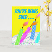 Funny Deflame Birthday Lawsuit Kaart (Gele Bloem)