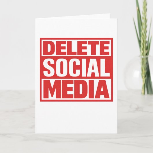 Funny Delete Social Media Anti Internet Minimalist Kaart (Voorkant)