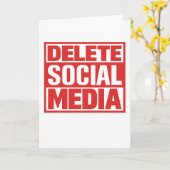 Funny Delete Social Media Anti Internet Minimalist Kaart (Gele Bloem)