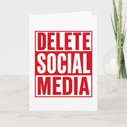 Funny Delete Social Media Anti Internet Minimalist Kaart (Voorkant)