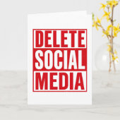 Funny Delete Social Media Anti Internet Minimalist Kaart (Gele Bloem)