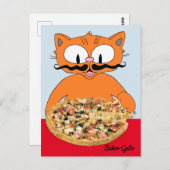 Funny Deluxe Pizza Cute Cat "Señor Gato Pizza" Briefkaart (Voorkant / Achterkant)