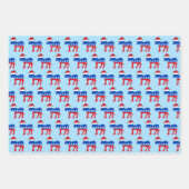 Funny Democraat Donkey in Santa Hat Blue Kerstmis Inpakpapier Vel (Voorkant)