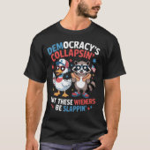 Funny Democracy Collapse Wiener Slappin' 4th of Ju T-shirt (Voorkant)