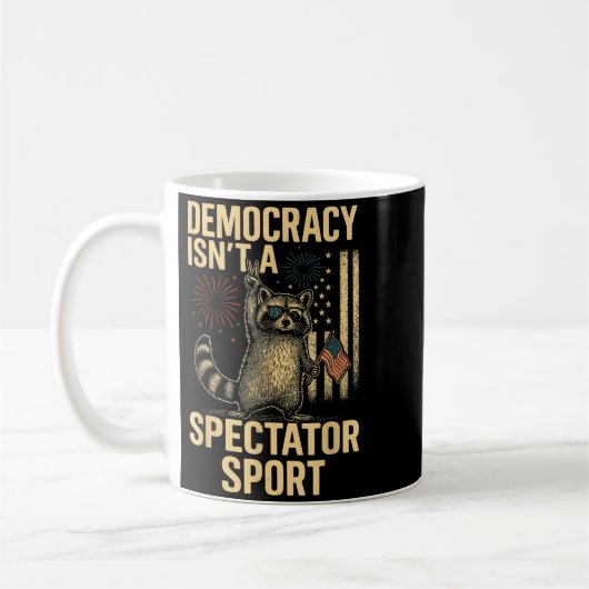 Funny Democracy Isn't A Spectator Srt  Koffiemok (Links)