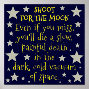 Funny Demotivational Buitenspace Moon Poster