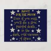 Funny Demotivational Shoot for Moon Outer Space Briefkaart (Voorkant)
