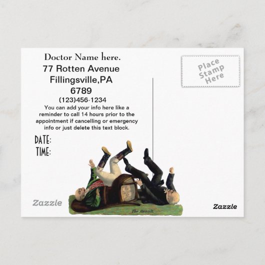 Funny Dental Check-up Appointment Reminder Kaart (Achterkant)