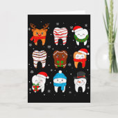 Funny Dental Christmas Teeth Cute Xmas Dentist Squ Kaart (Voorkant)