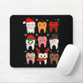 Funny Dental Christmas Teeth Cute Xmas Dentist Squ Muismat (Met muis)
