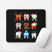 Funny Dental Christmas Teeth Cute Xmas Dentist Squ Muismat (Met muis)