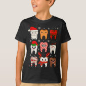 Funny Dental Christmas Teeth Cute Xmas Dentist Squ T-shirt (Voorkant)