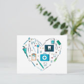 Funny Dental Dentist Tool Heart Briefkaart (Staand voorkant)