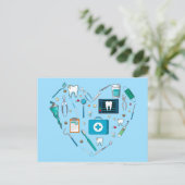 Funny Dental Dentist Tool Heart Briefkaart (Staand voorkant)