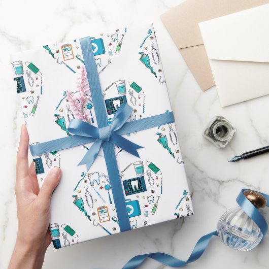 Funny Dental Dentist Tool Heart Cadeaupapier (Geschenken)