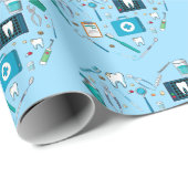 Funny Dental Dentist Tool Heart Cadeaupapier (Rol Hoek)