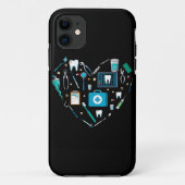 Funny Dental Dentist Tool Heart Case-Mate iPhone Case (Achterkant)