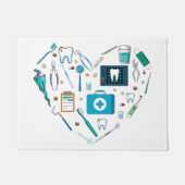 Funny Dental Dentist Tool Heart Deurmat (Voorkant)