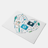 Funny Dental Dentist Tool Heart Deurmat (Schuin)