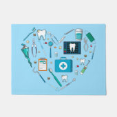 Funny Dental Dentist Tool Heart Deurmat (Voorkant)