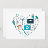 Funny Dental Dentist Tool Heart Feestdagenkaart (Voorkant / Achterkant)